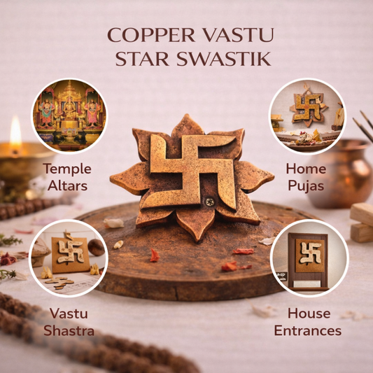 Brass Padma Plate with Swastik (8 Petals Lotus Swastika)