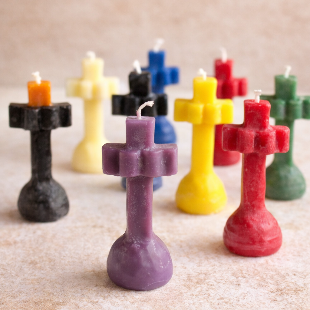 Cross Altar Beeswax Candle | Colour Option Available