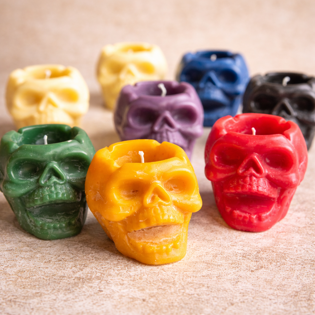 Big Skull Beeswax Candle | Colour Option Available