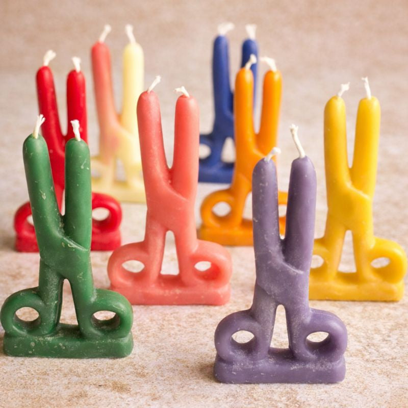 Scissor Beeswax Candle - Colour Option Available