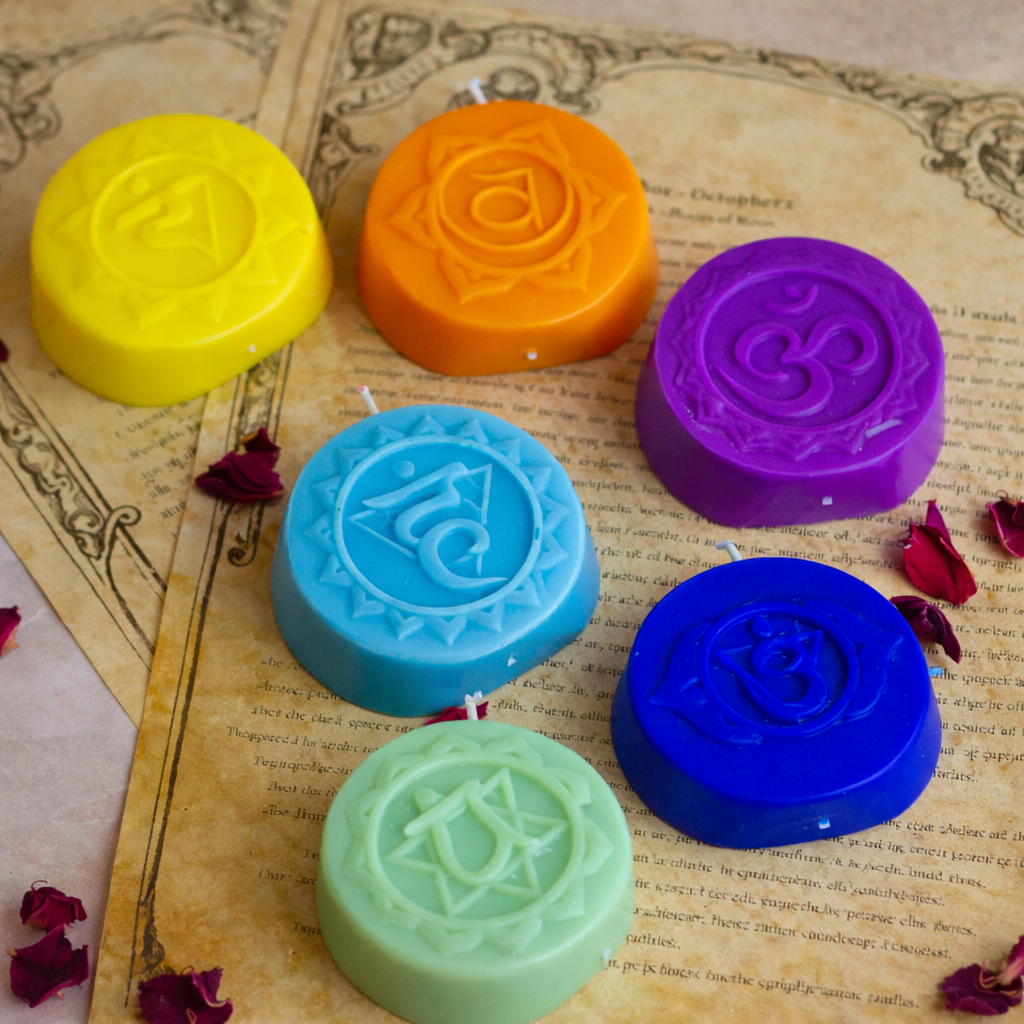 Seven Chakra Decorative Soy Candles | Set of 7