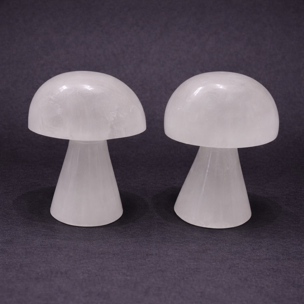 selenite mushroom for gentle energy cleansing