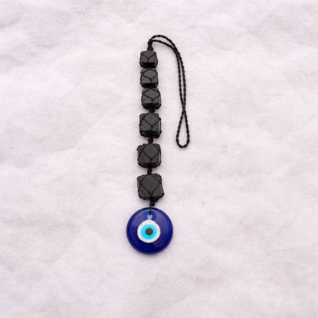black tourmaline evil eye hanging for strong energy protection
