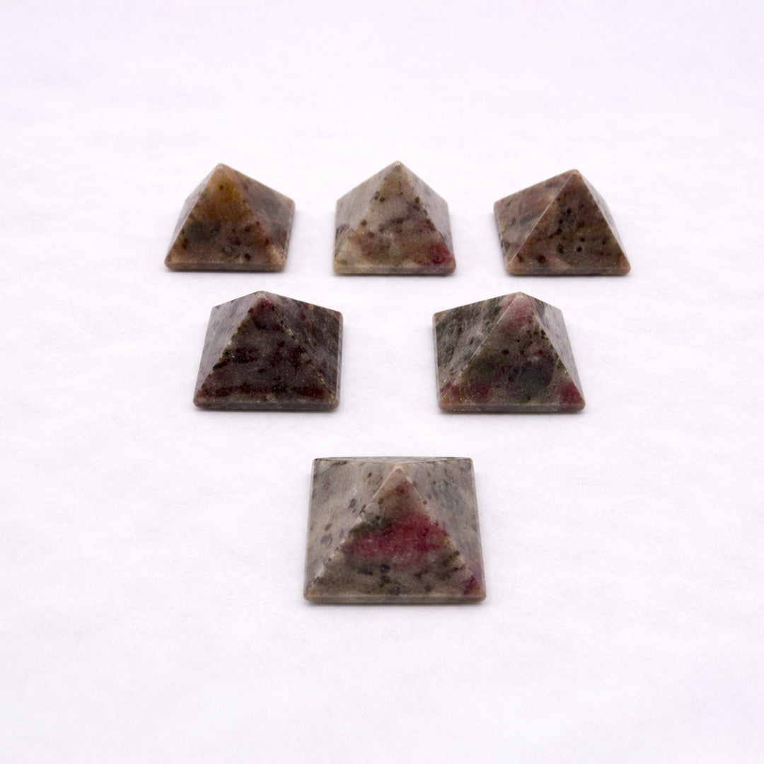 Ruby crystal pyramid for decor
