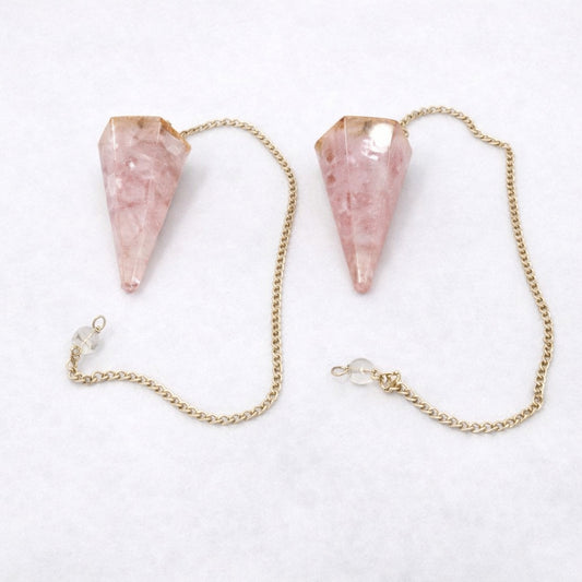 Rose Quartz Organ Pendulum for healing and dowsing