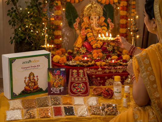 Ganesh Pooja Kit (Dupatta and Aasan for 2 feet Ganpati)