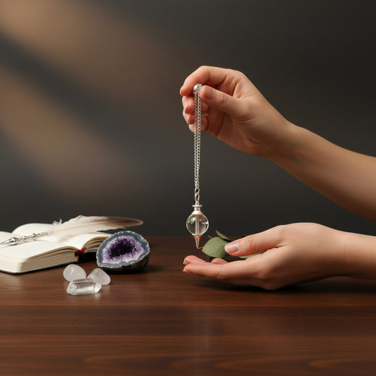 clear quartz crystal ball pendulum
