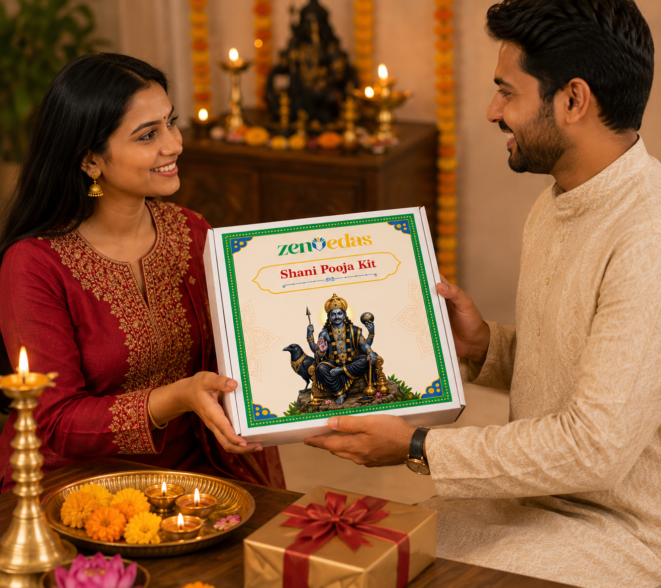 ZENVEDAS Complete Shani Pooja Kit with Shani Chalisa