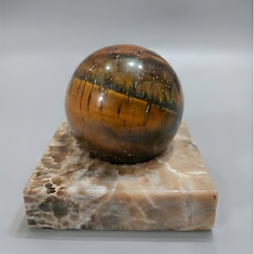tiger eye sphere for confidence courage and grounding