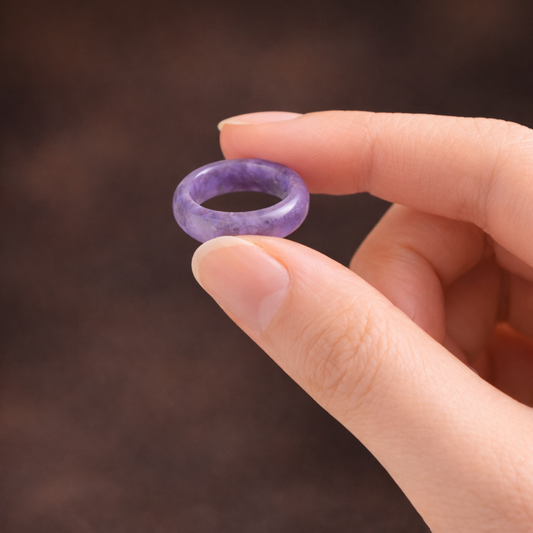 Natural purple amethyst ring
