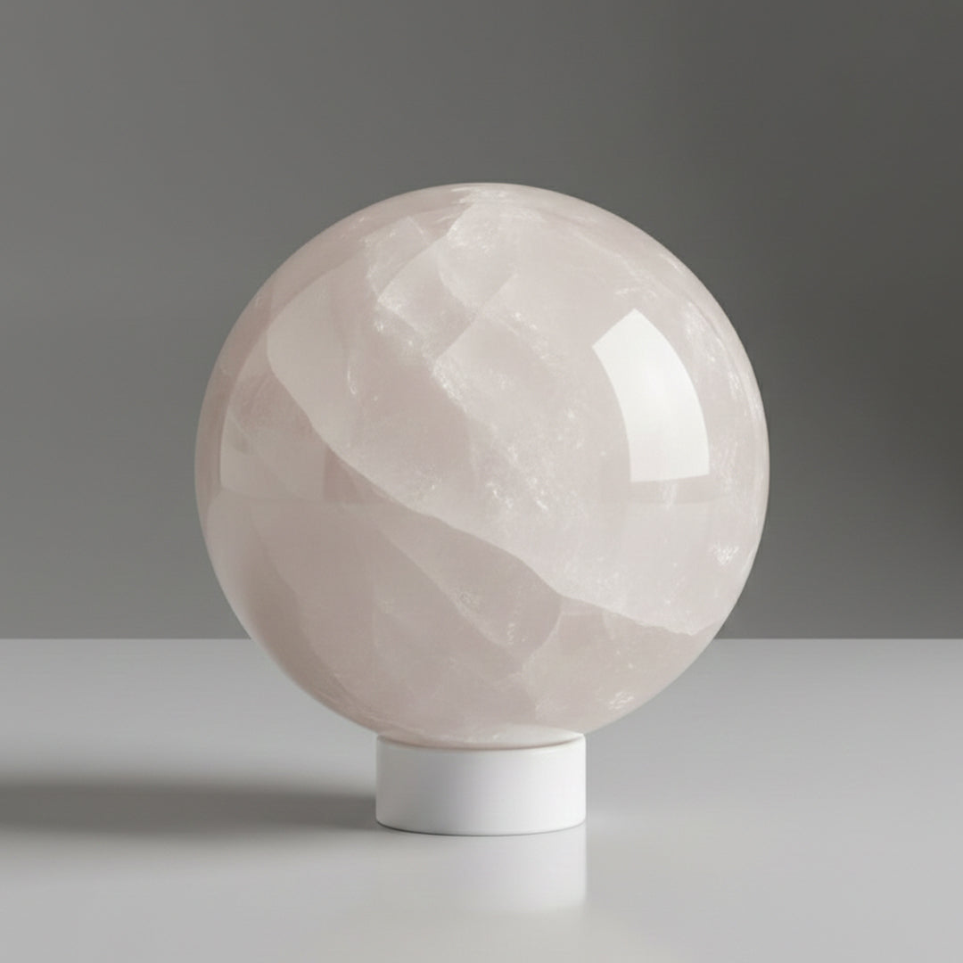 clear quartz crystal sphere for mental focus and cleansing