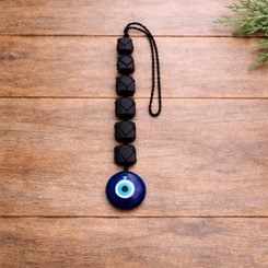 Black Tourmaline With Evil Eye Hanging