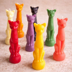 Cat figurine Beeswax Candle | Colour Option Available