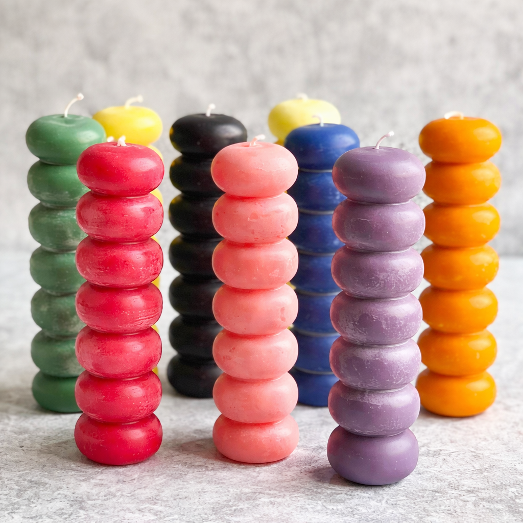 Beeswax Seven Knob figurine Candles | Colour Option Available