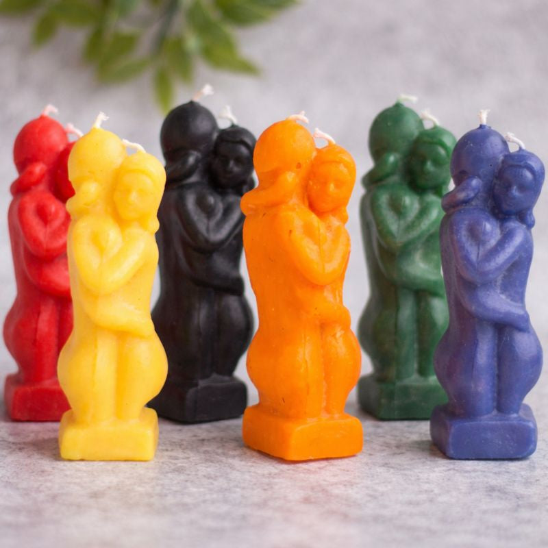 Beeswax Hugging Couple Figurine Candles | Colour Option Available