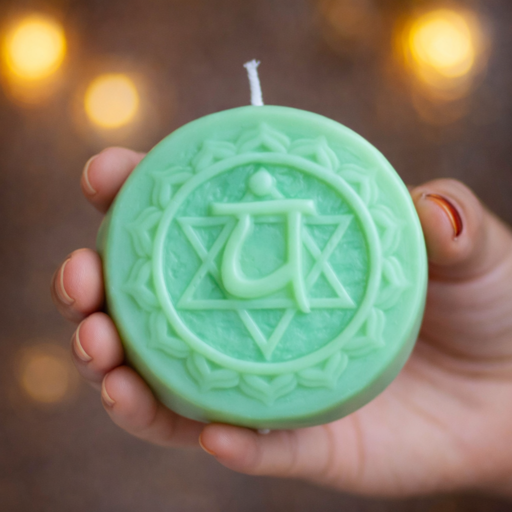 Green Heart Chakra Decorative Soy Candle - Pack of 1 | Soy Wax