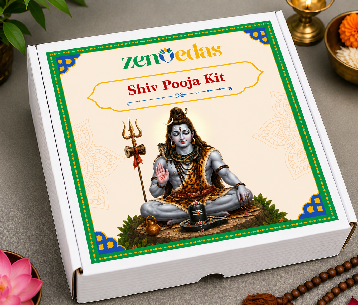ZENVEDAS Complete Shiv Pooja Kit with Shiv Chalisa