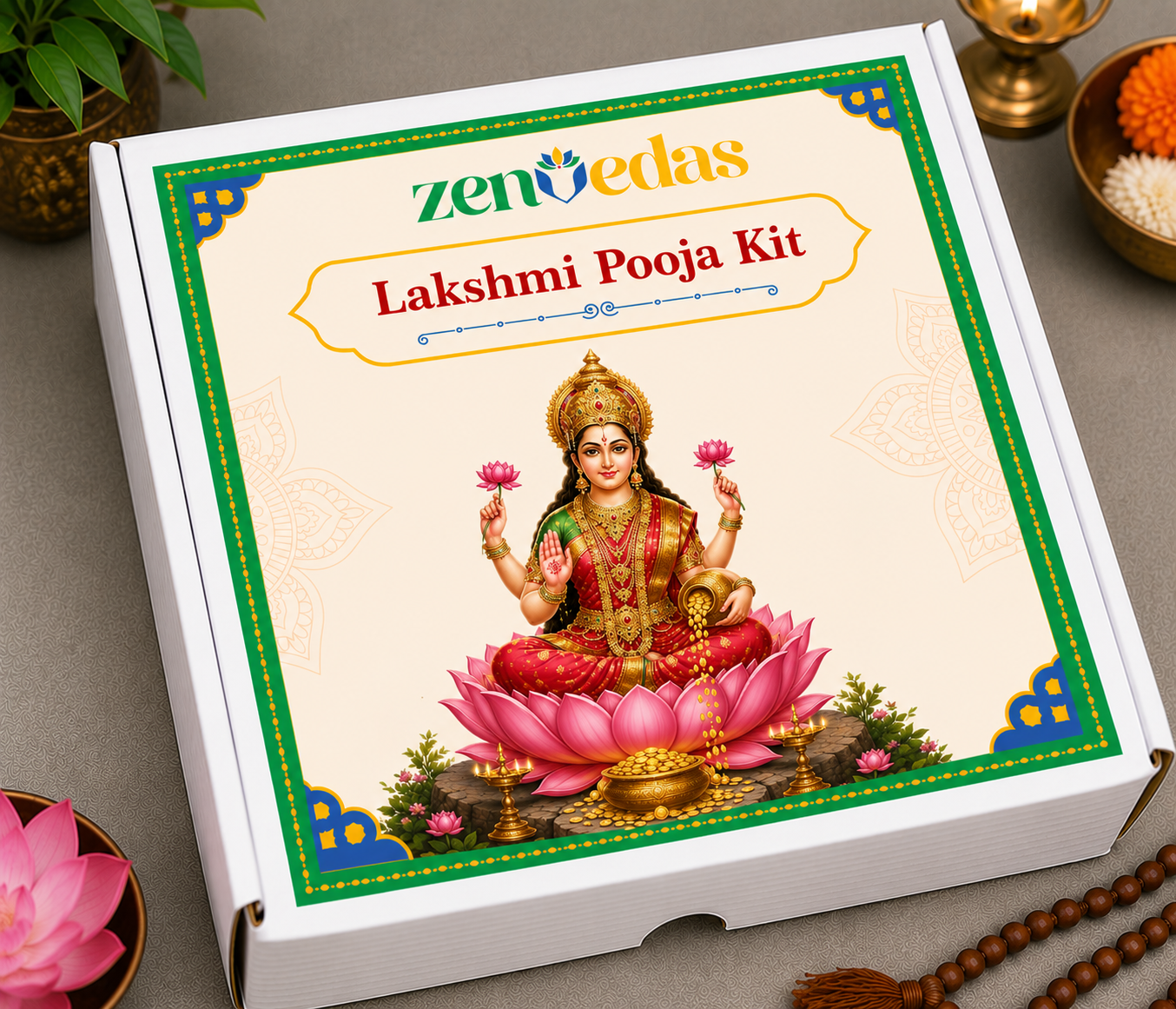 ZENVEDAS Complete Laxmi Pooja Kit with Shree Yantra