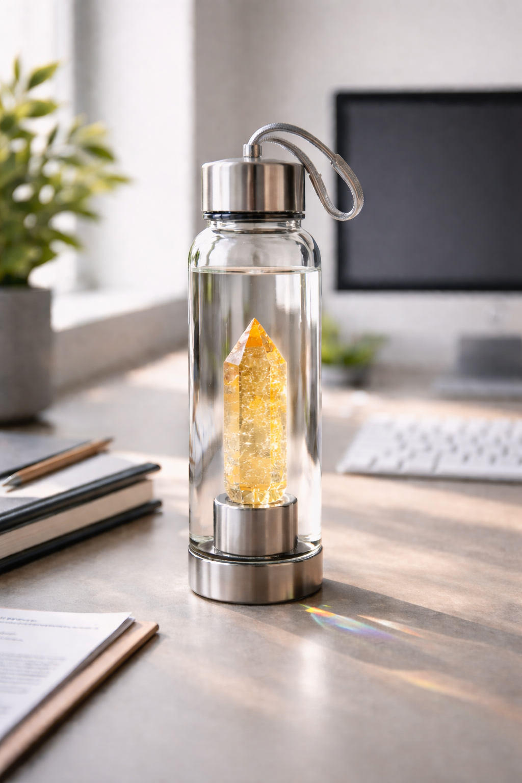 Citrine Crystal Water Bottle