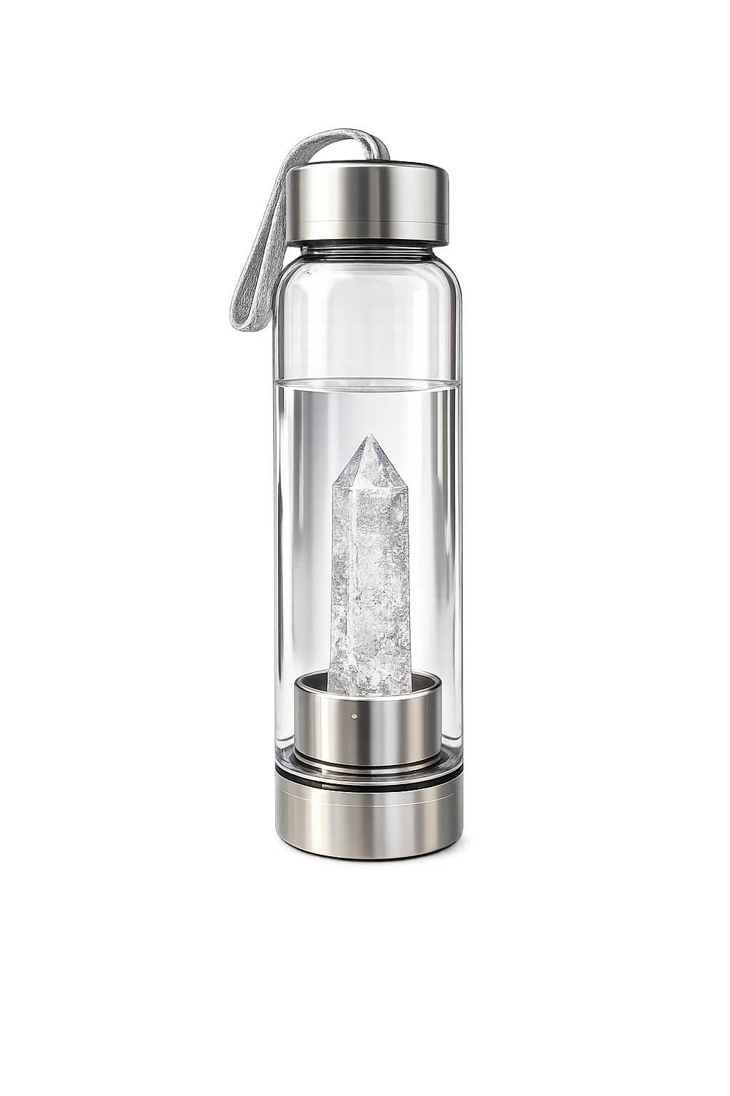 Clear Quartz Crystal Water Bottle