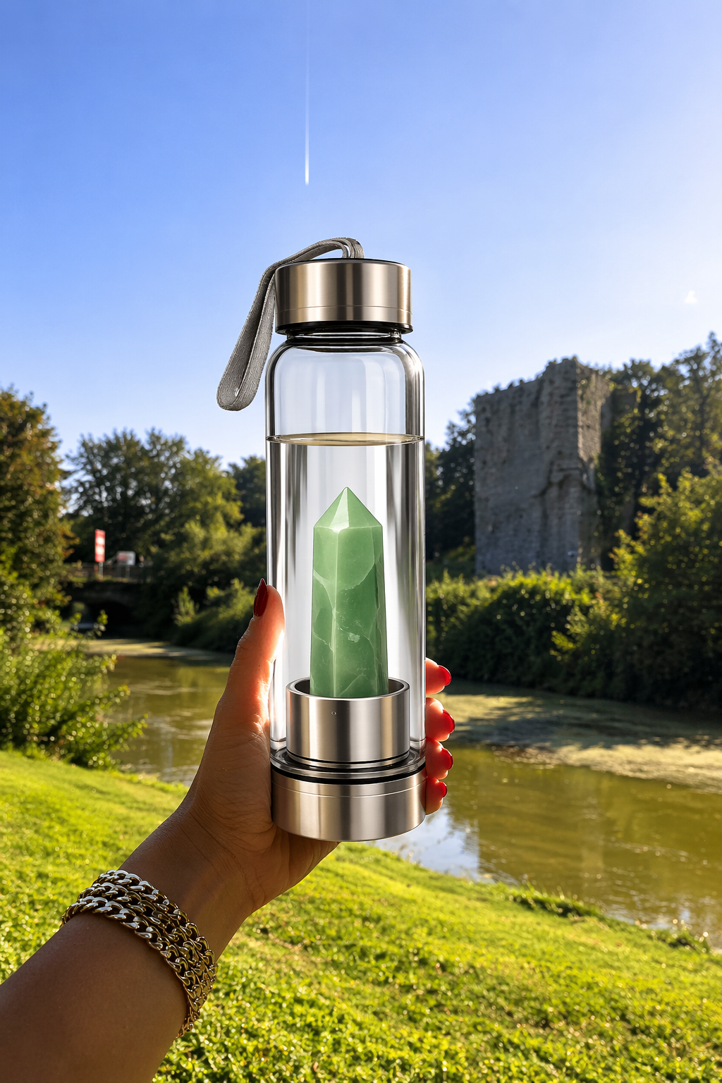 Aventurine Crystal Bottle