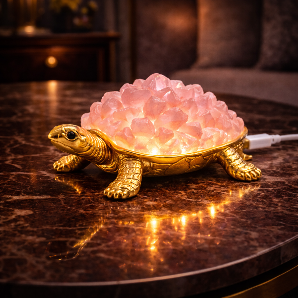 Rose quartz turtle