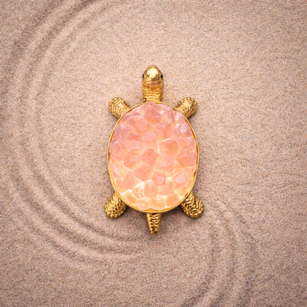 Rose quartz turtle