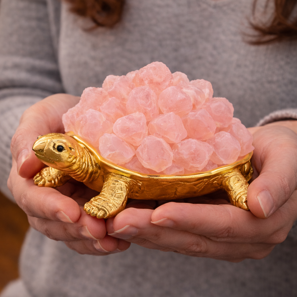 Rose quartz turtle