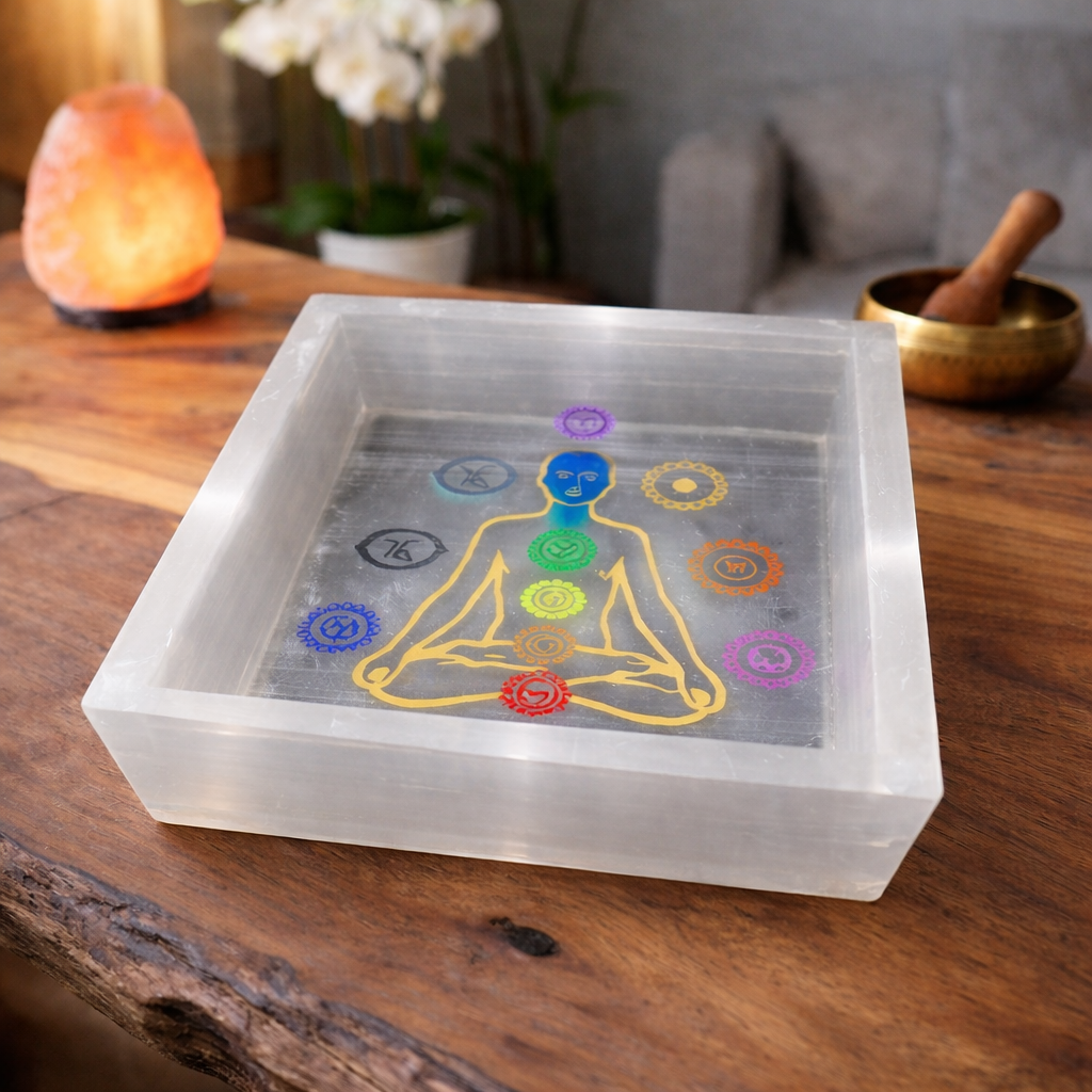 Selenite Seven Chakra Box