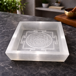 Selenite Carving Shreeyantra Box