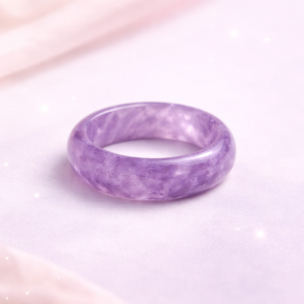 Natural purple amethyst ring