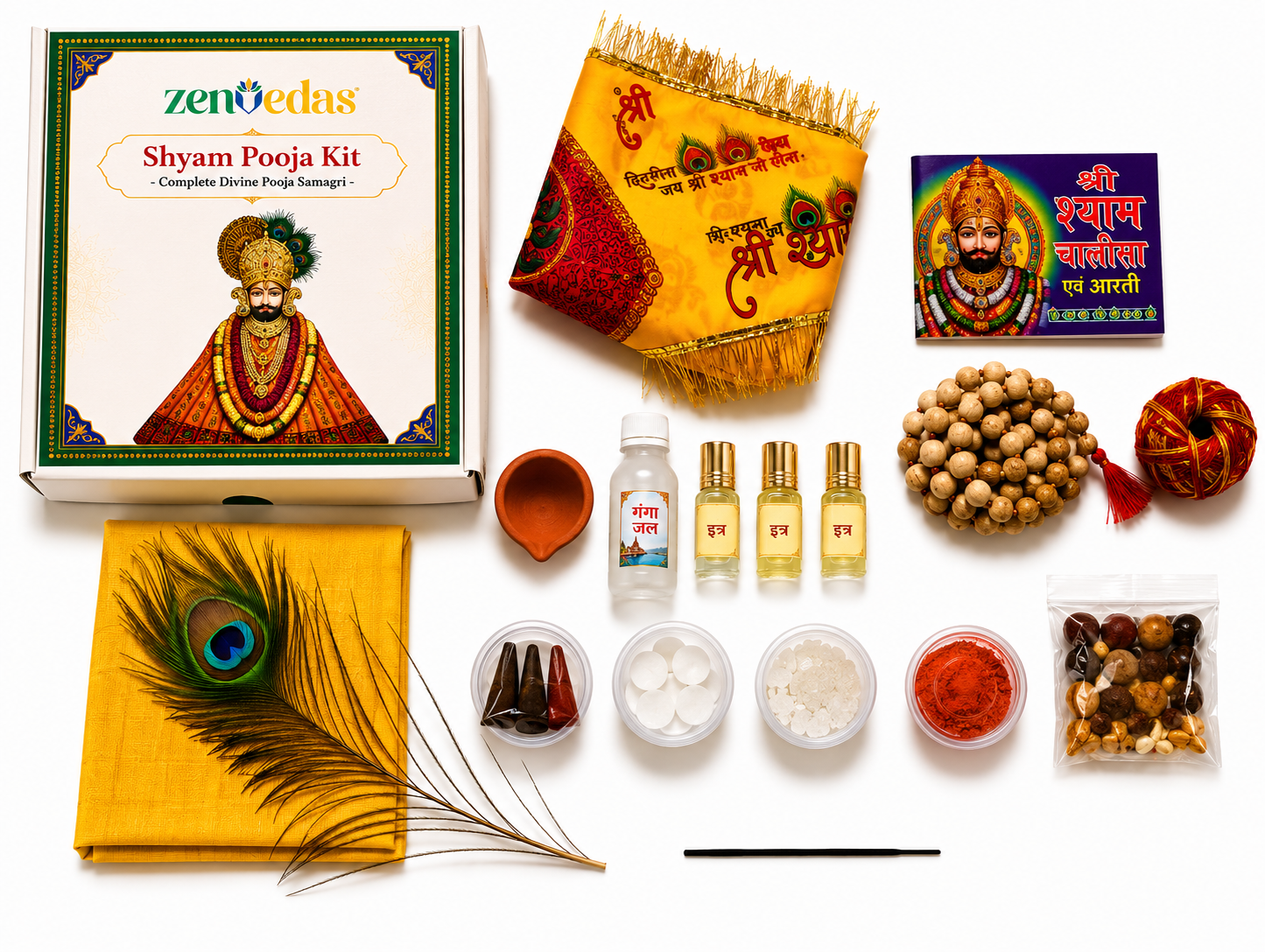 ZENVEDAS Complete Shyam Pooja Kit with Shyam Chalisa