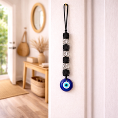 Selenite + Tourmaline + Evil Eye Hanging