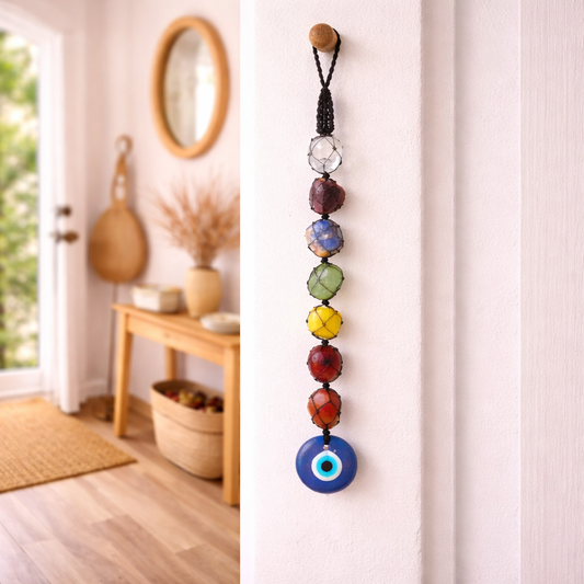 7 Chakra Tumble Hanging With Evil Eye