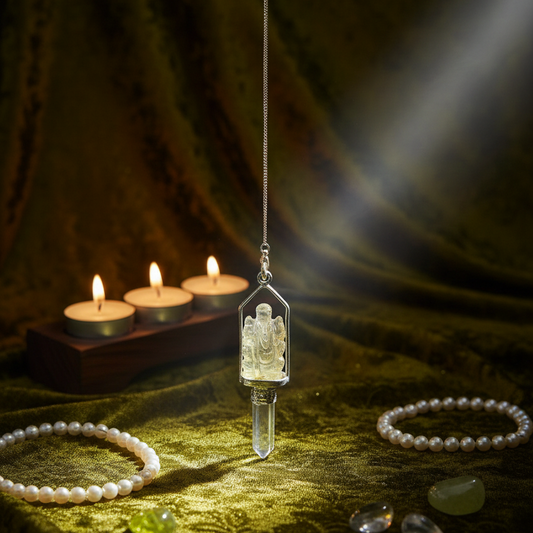 clear quartz angel pendulum