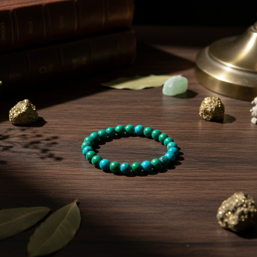 chrysocolla crystal bracelet for calm communication and balance