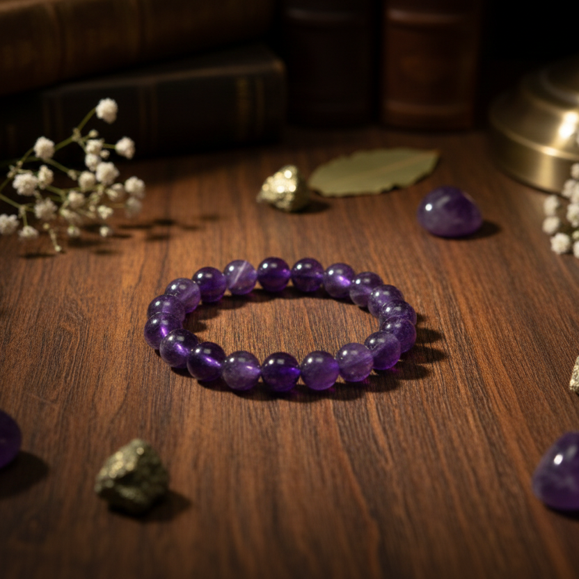 amethyst crystal bracelet for calm energy