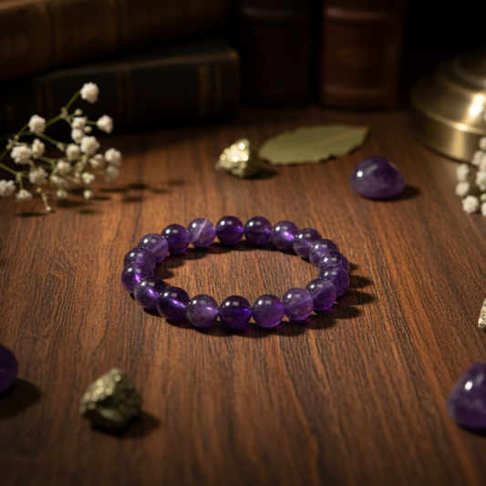 amethyst crystal bracelet for calm energy