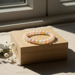 morganite crystal bracelet for love compassion and softness