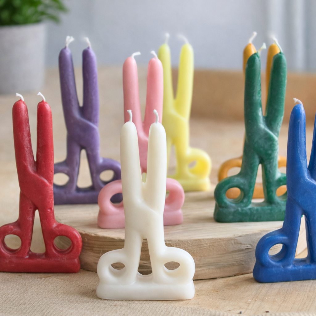 Scissor Soy Candle - Colour Option Available