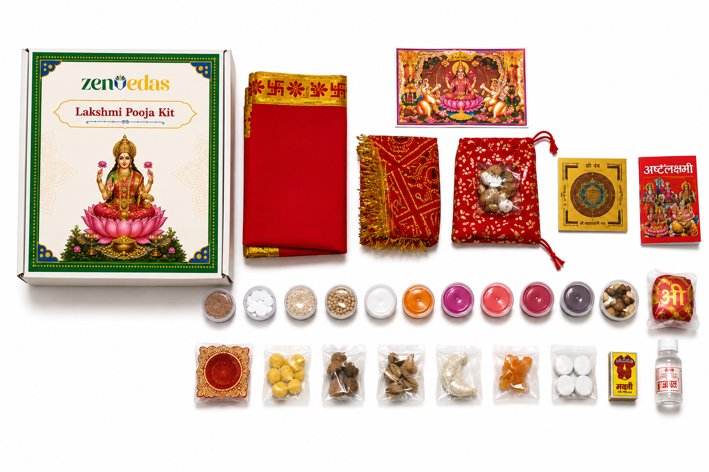 ZENVEDAS Complete Laxmi Pooja Kit with Shree Yantra