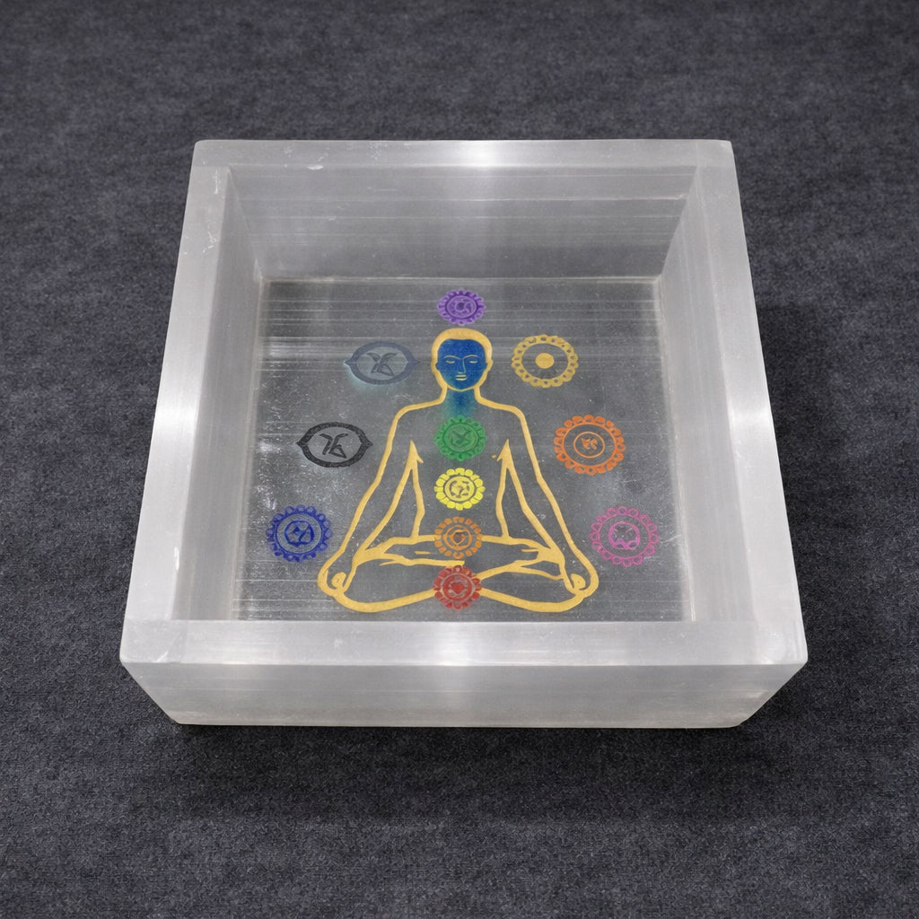 selenite carving box for energy cleansing and storage