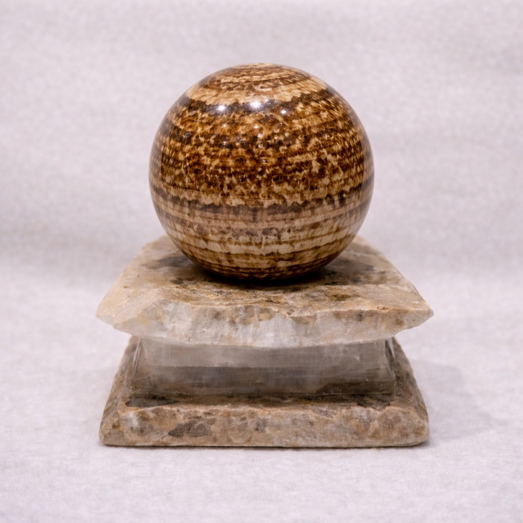 aragonite sphere for grounding patience and emotional stability