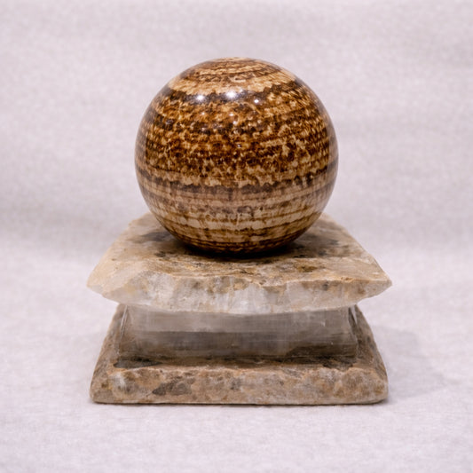 aragonite sphere for grounding patience and emotional stability