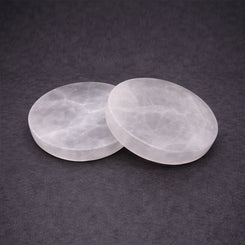 selenite round plate for energy balance and clarity