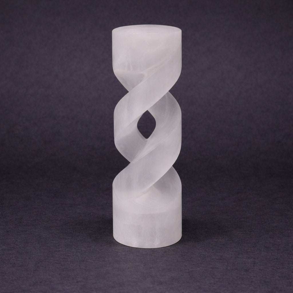 selenite spiral candle holder for energy cleansing