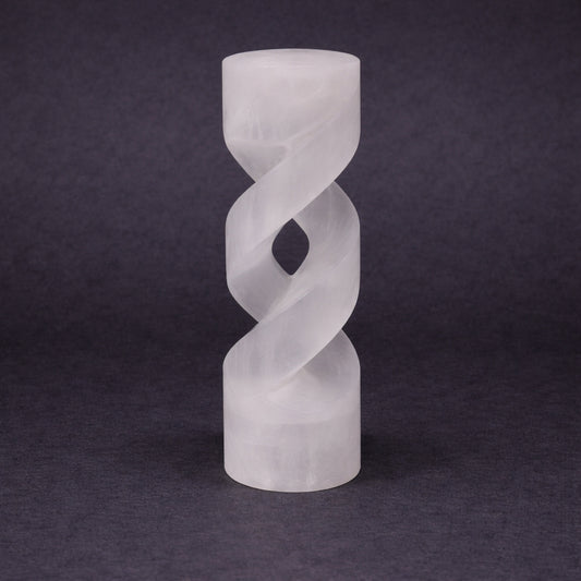 selenite spiral candle holder for energy cleansing