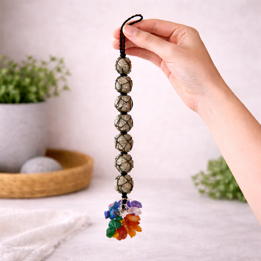 Pyrite Hanging With 7 Chakra Chips