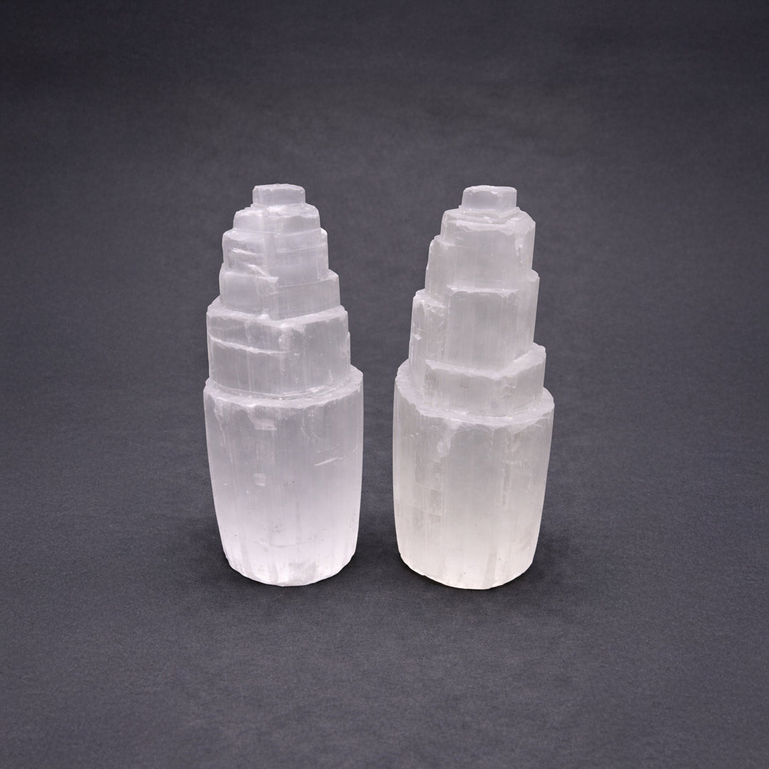 selenite tower for calm focus and energy balance