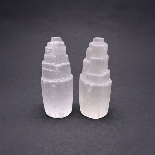 selenite tower for calm focus and energy balance